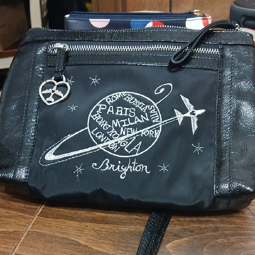 Brighton Black and Silver Embroidered Bag - Picture 1 of 7